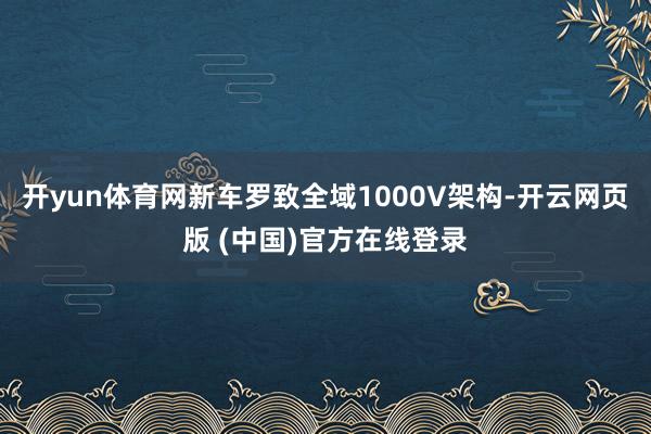 开yun体育网新车罗致全域1000V架构-开云网页版 (中国)官方在线登录